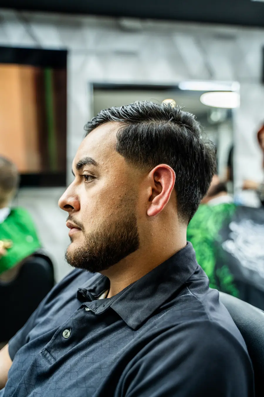 Finished taper and beard, profile, mirror